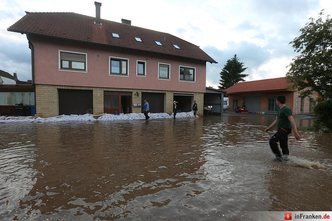 Schweres Hochwasser in Teilen Unterfrankens