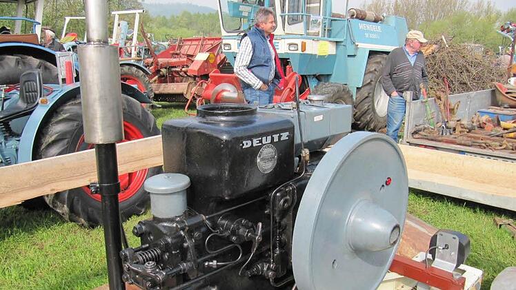 Der wassergekühlte "Deutz Verdampfermotor" von 1940 arbeitete einst in einem Steinbruch in Wertheim/Main - bei 1500 Umdrehungen pro Minute leistete er 11 PS