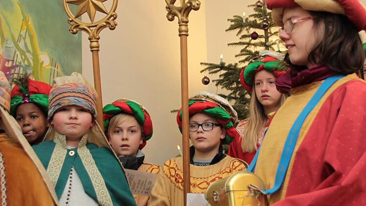 Die Sternsinger im Kulmbacher Rathaus. Foto: Jürgen Gärtner