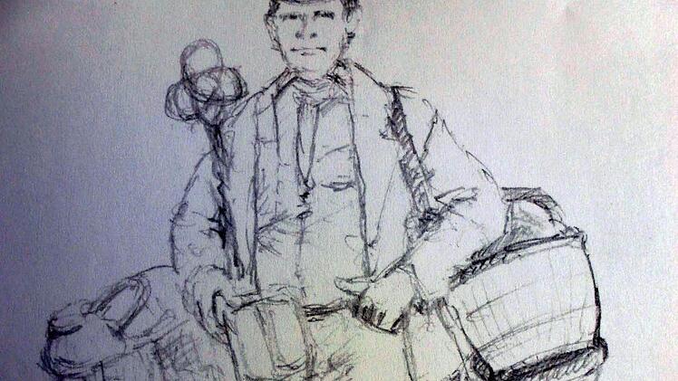 Ein Entwurf des Künstlers Theo Steinbrenner für das Denkmal der "Sander Korbraser" .  Foto: Alfons Beuerlein