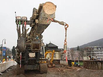 Der Riesenbohrer hat seine Arbeit am Rosengarten nach wenigen Tagen beendet.  Foto: Benedikt Borst