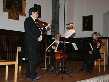 Raúl Teo Arias, Andreas Lucke (verdeckt), Karlheinz Busch und Lois Landsverk verzauberten die Kronacher mit Klassik der schönsten Art