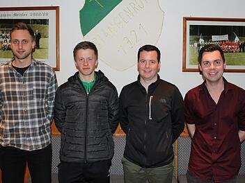 Neu im Vorstand des TSV Stangenroth sind (von links) Sandro Rauch (Vorsitzender Finanzen), Florian Edelmann (Vorsitzender Liegenschaften), Schriftf&uuml;hrer Thomas Kleinhenz und Andreas Metz (Vorsitzender &Ouml;ffentlichkeit/Sport).Stefan Schmitt