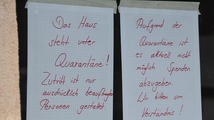 Das Haus St. Michael in Bad Königshofen, ist zur Zeit Notunterkunft für knapp 50 Flüchtlinge aus der Ukraine. Nach positivem Coronatest bei 6 Personen steht das gesamte Haus nun unter Quarantäne. Foto: Hanns Friedrich