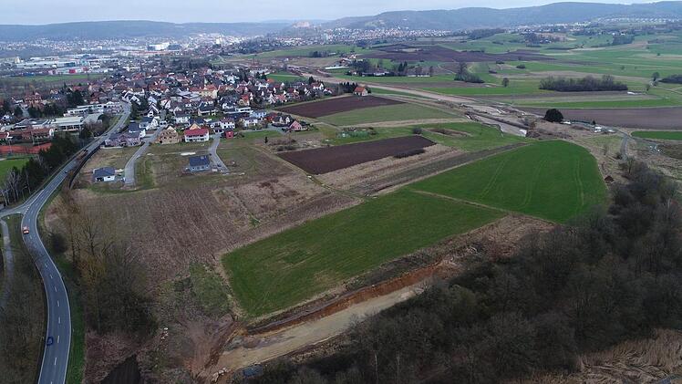 Umgehung Melkendorf - die Baustelle von oben. Luftbild: Ingo Bär