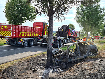 Tödlicher Verkehrsunfall: Frau verbrennt in E-Auto