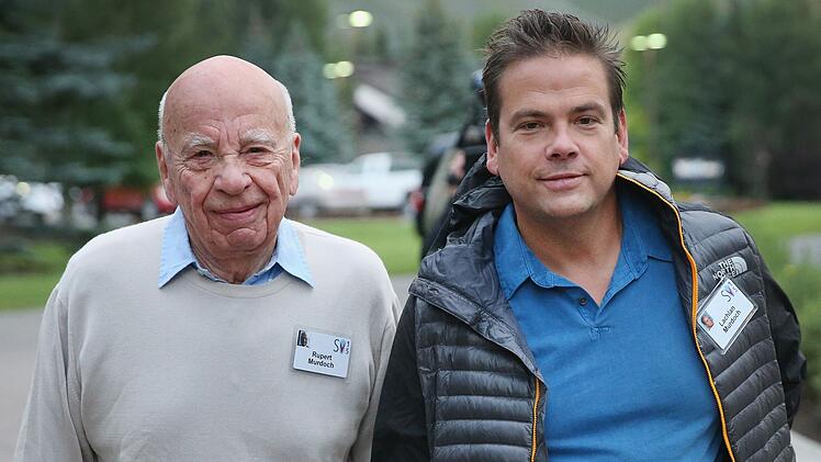 Sein &auml;ltester Sohn Lachlan Murdoch (rechts) ist Rupert Murdochs Nachfolger bei seinen Unternehmen Fox Corporationen und News Corp.