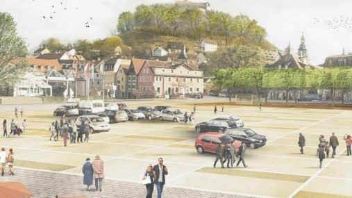 Sorgt für Diskussionen: Der Siegerentwurf des Kulmbacher Architekturbüros H2M für die Neugestaltung des Zentralparkplatzes.  Visualisierung: H2M