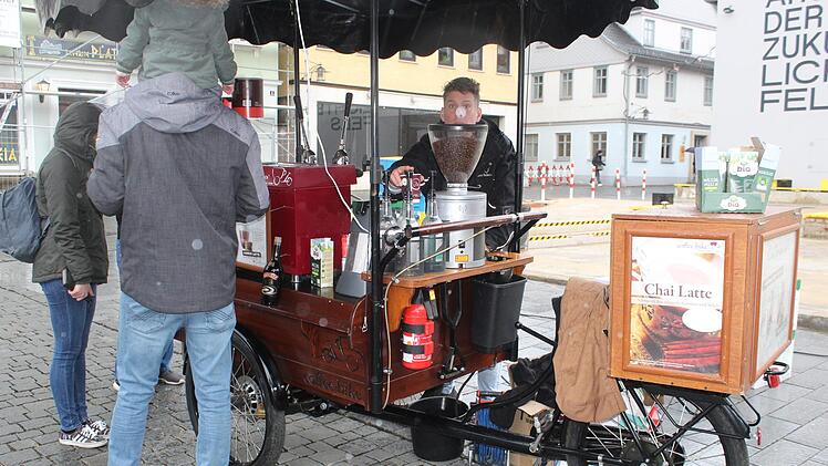 Sieht aus wie ein Fahrrad, ist ein Fahrrad, kann aber Kaffee. In allen Variationen. Noch so ein Hingucker des Tages. Foto: Markus Häggberg