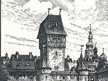 Das Innere Ketschentor stand einst an der Einmündung der Ketschengasse in den Albertsplatz. 1791 wurde es abgerissen - unter anderem, weil der Unterhalt zu teuer geworden war. Foto: Altstadtfreunde