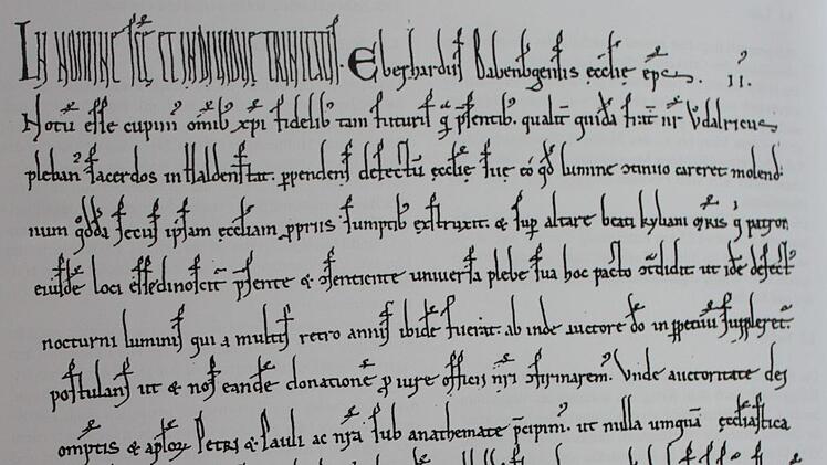 In der Schenkungsurkunde (1168) wurde "Haldenstatt " erstmals erwähnt. Repro aus der Chronik: Carmen Schwind