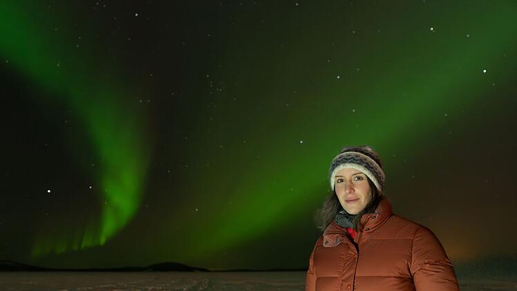 Hannah Emde erlebt in Finnland die Polarlichter am Himmel.