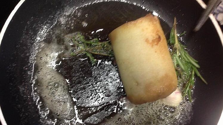 Nach dem Ofen kurz anbraten.