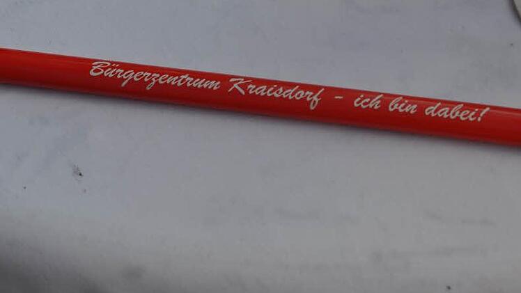 Diesen Zimmermannsbleistift gab es für alle Gäste.