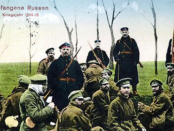 Zeitgenössische Ansichtskarte: Gefangene Russen - Kriegsjahr 1914-15 Repro: Manfred Franze