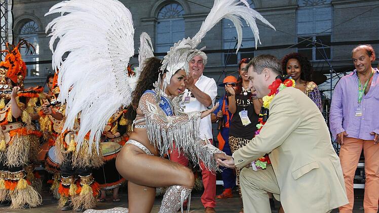 Auch 2016 schon auf der Samba-Bühne in Coburg: Markus Söder, damals noch Finanzminister.Foto: Matthias Hoch