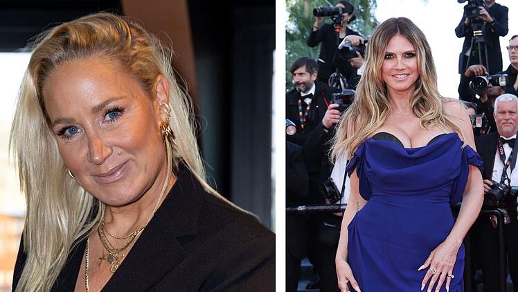Heidi Klum (rechts) wurde f&uuml;r ihren Auftritt in Cannes kritisiert. Janine Kunze empfand das als Bodyshaming.