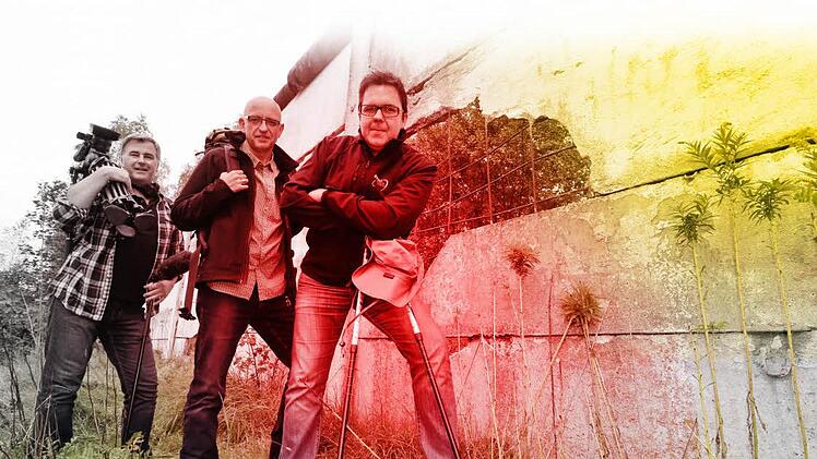 Detlef König, Oliver Schmidt und Thomas Apfel (von links) vor dem Start ihres Projekts Grenzerfahrung.