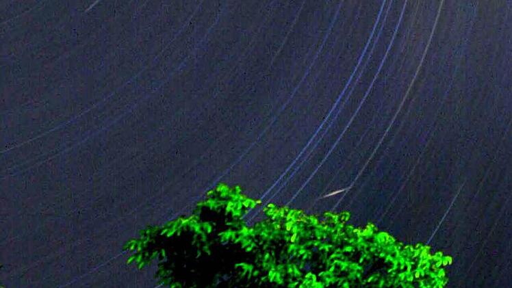 Perseid aufgenommen im Norden Erlangens von einem Mitglied der Sternwarte Feuerstein e.V. Foto: Schmauch